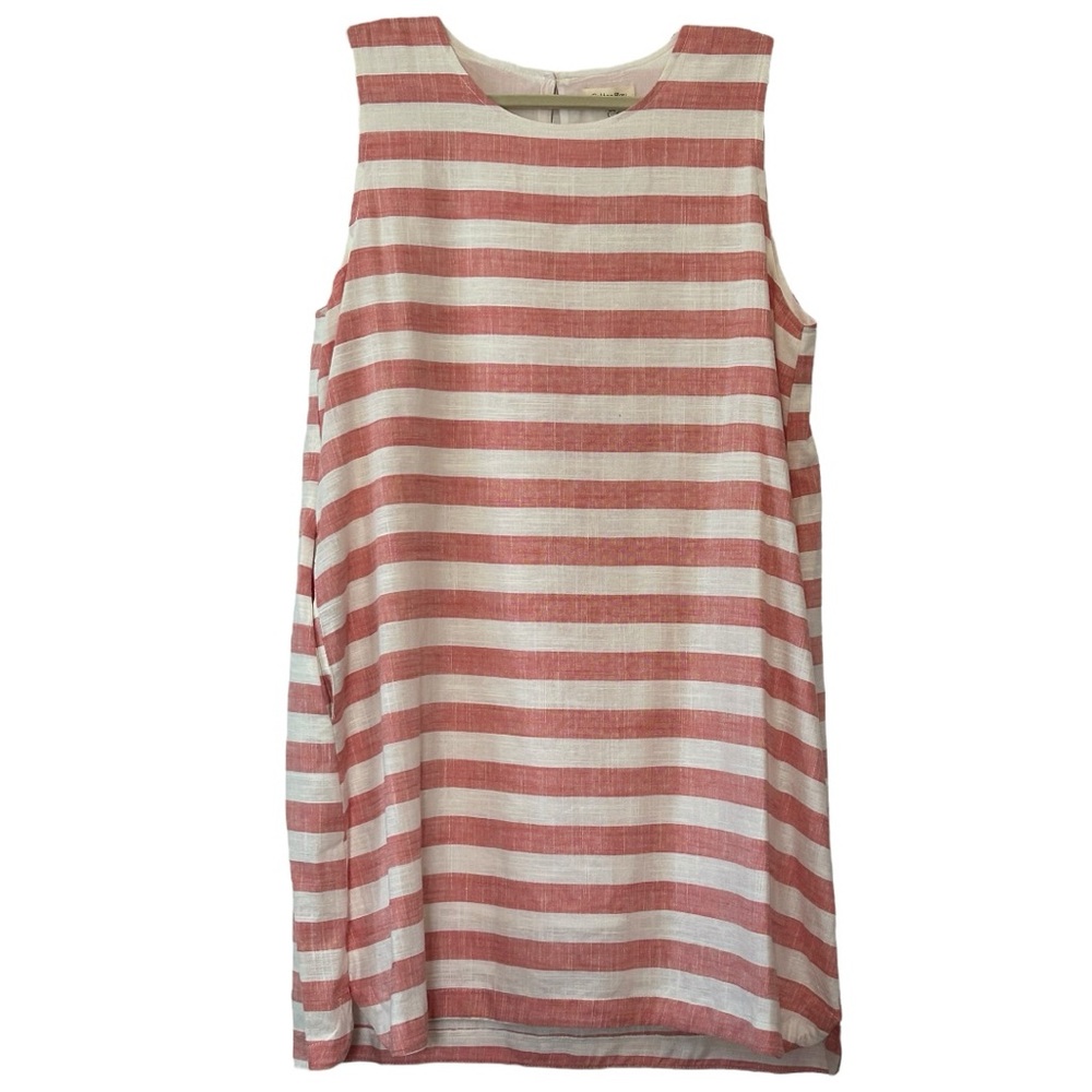 Cotton Bleu‎ NWT Women’sSleeveless Linen Blend Striped Shift Dress  Sz L